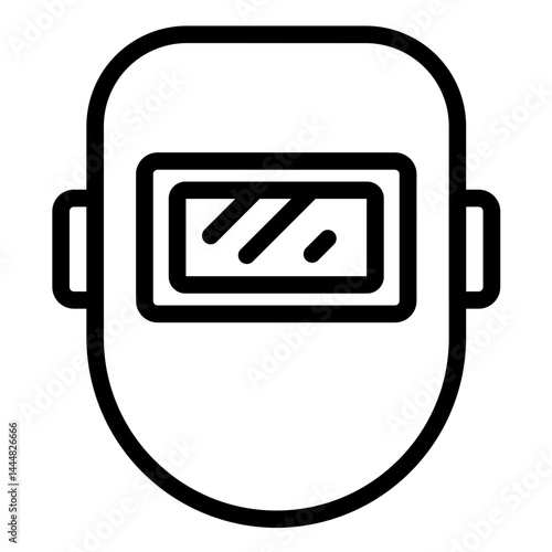 Welding Helmet Line Icon Style