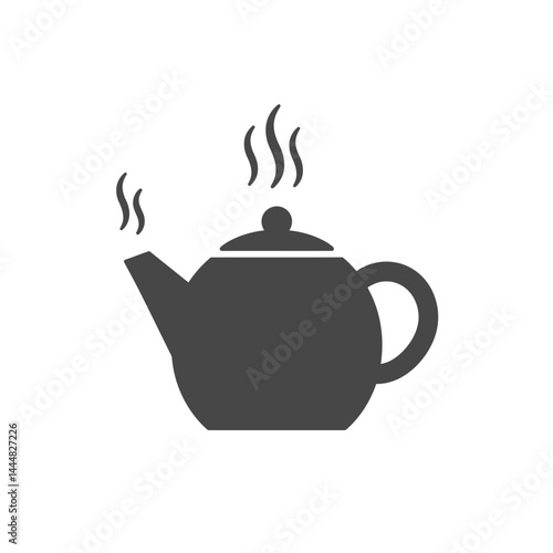 Teapot Icon: A simple yet elegant icon of a steaming teapot, perfect for representing warmth, comfort, and relaxation, ideal for use in websites, app interfaces, and graphic design projects.