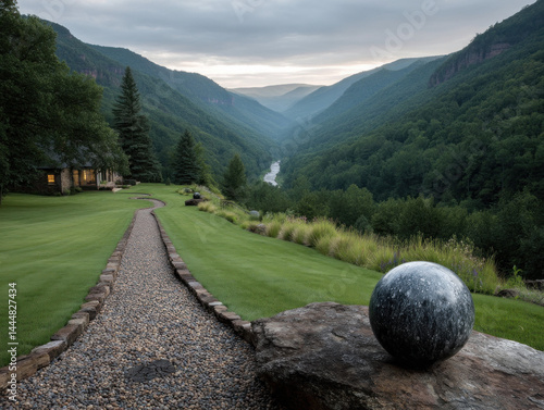 A scenic view of a bocce ba...