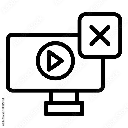 Ad Blocker Line Icon Style