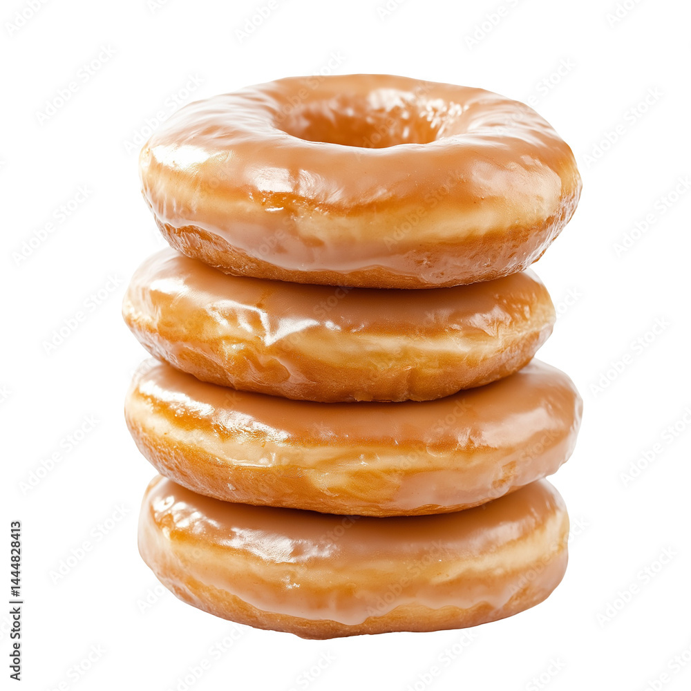 stack of donuts isolated on transparent white background, clipping path stack of donuts isolated on transparent white background, clipping path