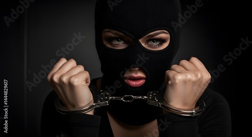Wallpaper Mural Woman in Balaclava with Handcuffs Torontodigital.ca