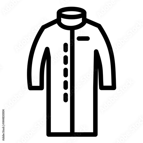 Winter Coat Line Icon Style