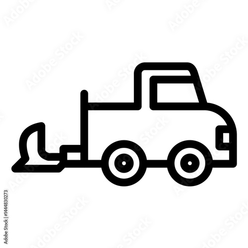 Snowplow Line Icon Style