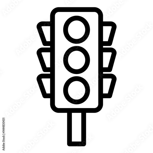 Traffic Lights Line Icon Style