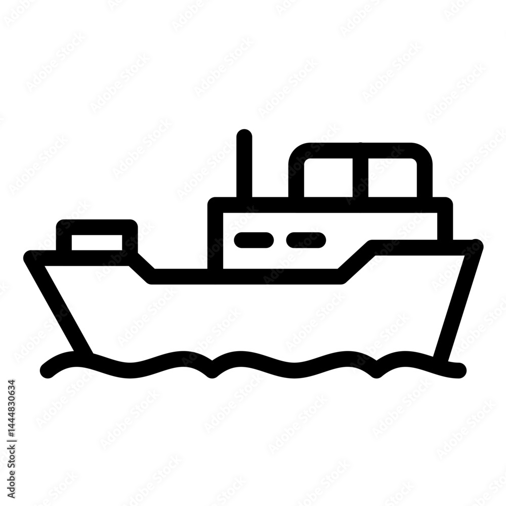 Cargo Ship Line Icon Style Cargo Ship Line Icon Style