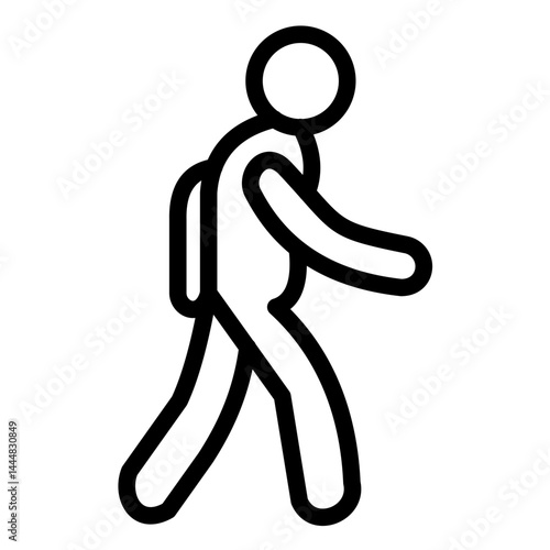 Pedestrian Line Icon Style