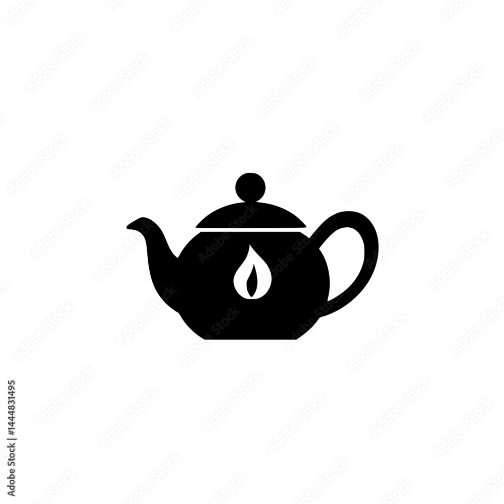 Silhouette pictogram of a teapot design suitable for various graphic and print applications Silhouette pictogram of a teapot design suitable for various graphic and print applications
