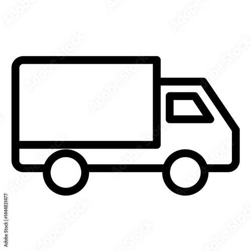 Delivery Truck Line Icon Style