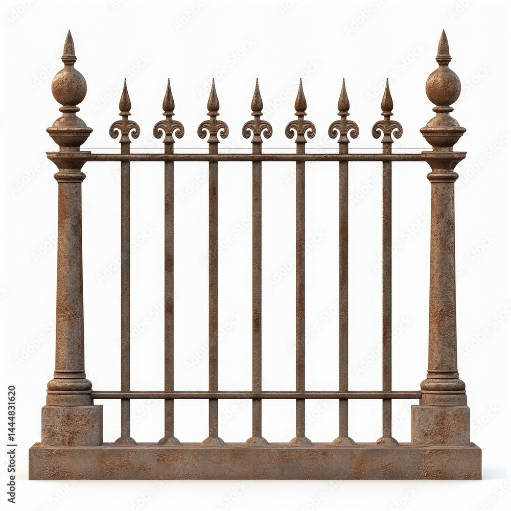 Fototapeta premium Metal Fence Isolated