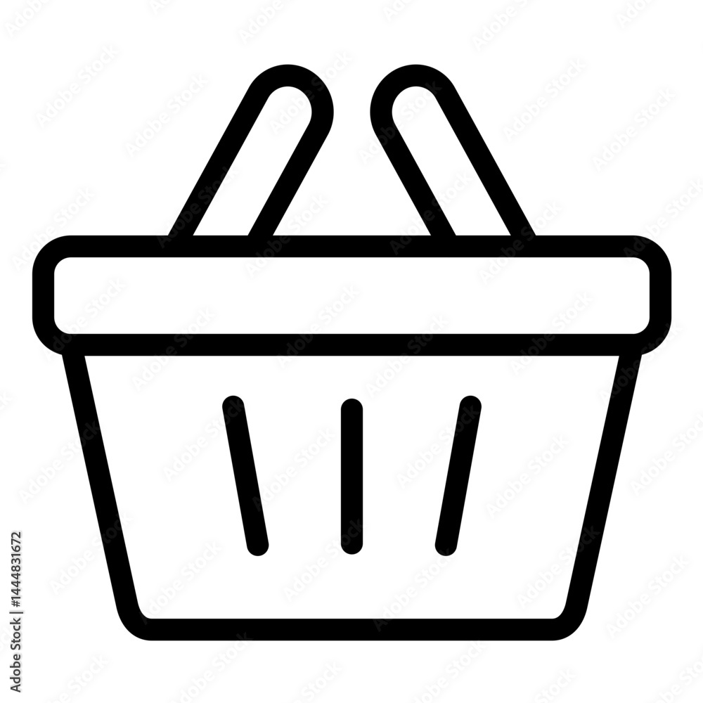 Shopping Basket Line Icon Style Shopping Basket Line Icon Style