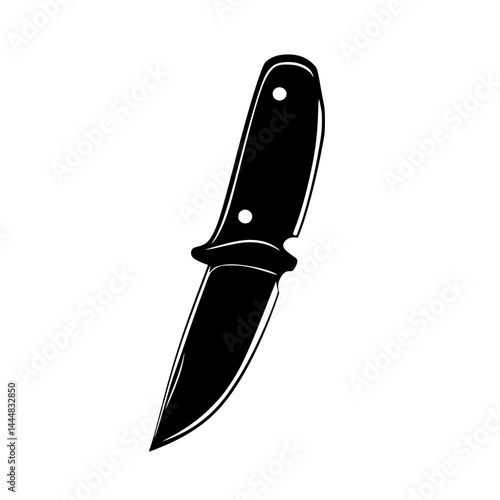 Silhouette pictogram of a knife isolated, showcasing sharp design and sturdy handle