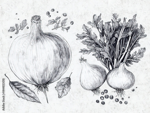 Vegetable sketch: A detaile...