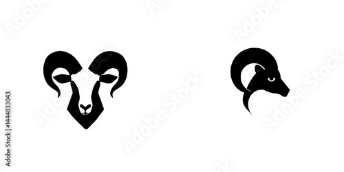 Silhouette pictogram set featuring various ram designs for creative projects and graphic design needs