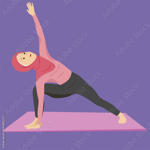 Hijabi Girl Performing Teaser Pose on Cadillac Reformer