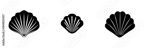 Silhouette pictograms showcasing a variety of shell designs suitable for creative projects and illustrations photo