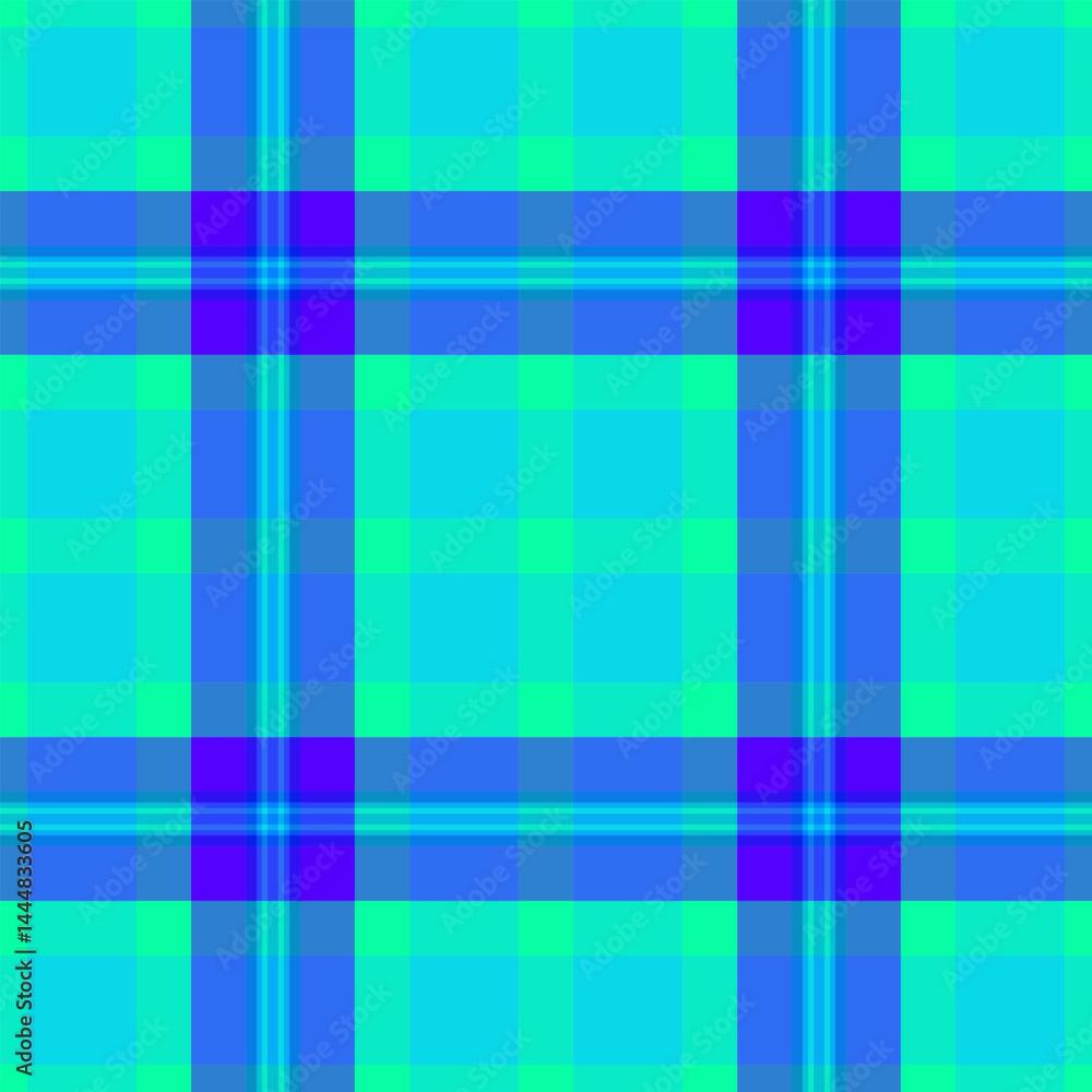 Straight background texture textile, sofa fabric tartan pattern. Royal plaid check seamless vector in bright and cyan colors. Straight background texture textile, sofa fabric tartan pattern. Royal plaid check seamless vector in bright and cyan colors.
