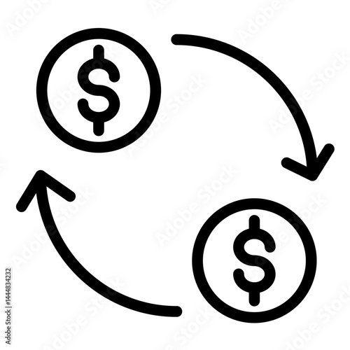 Exchange Rate Line Icon Style