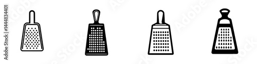 Diverse collection of kitchen grater silhouettes suitable for various culinary uses in modern kitchens