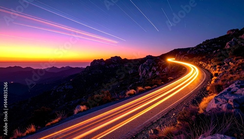 3D Timelapse Mountain Bike Trail at Sunset

