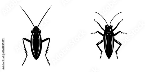 Obraz na płótnie Detailed silhouette pictogram icons of various cockroach species representing common household pests w salonie
