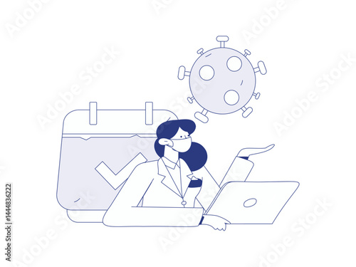 Doctor examines patient flat vector concept operation hand drawn illustration
