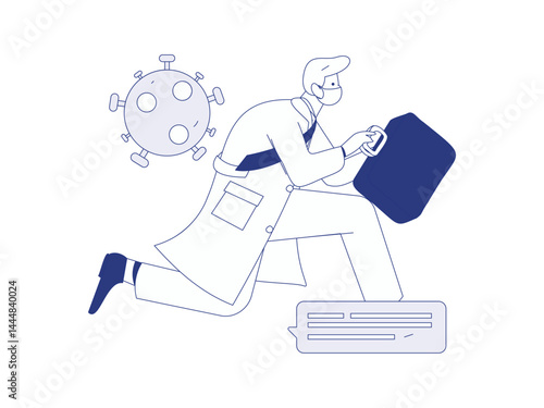 Doctor examines patient flat vector concept operation hand drawn illustration
