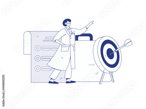 Doctor examines patient flat vector concept operation hand drawn illustration
