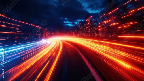 Abstract representation of speed and movement through the city at night
