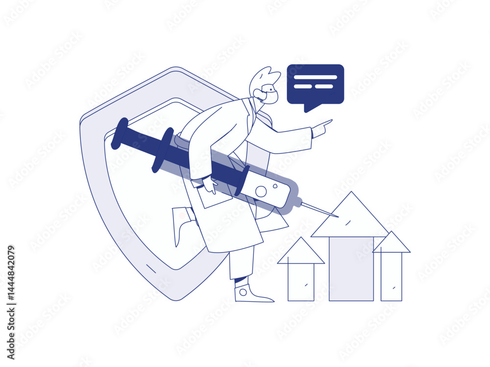 Doctor examines patient flat vector concept operation hand drawn illustration
Doctor examines patient flat vector concept operation hand drawn illustration