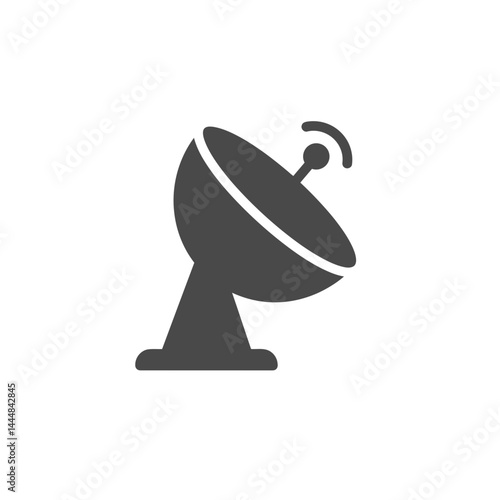Satellite Dish Signal Transmission: A sleek satellite dish with a focused beam emits radio waves, transmitting information across vast distances.