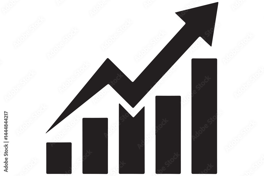 Growth bar chart icon silhouette white background vector illustration
Growth bar chart icon silhouette white background vector illustration