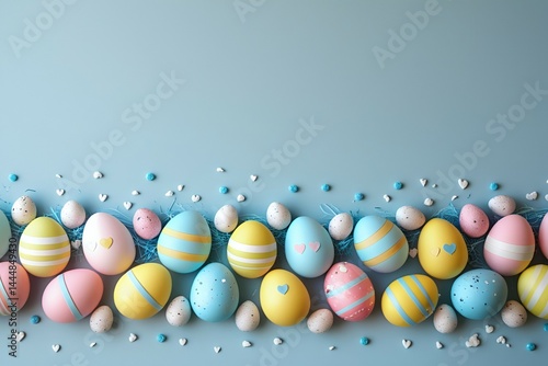 Pastel Easter eggs cheerful spring celebration lovely design