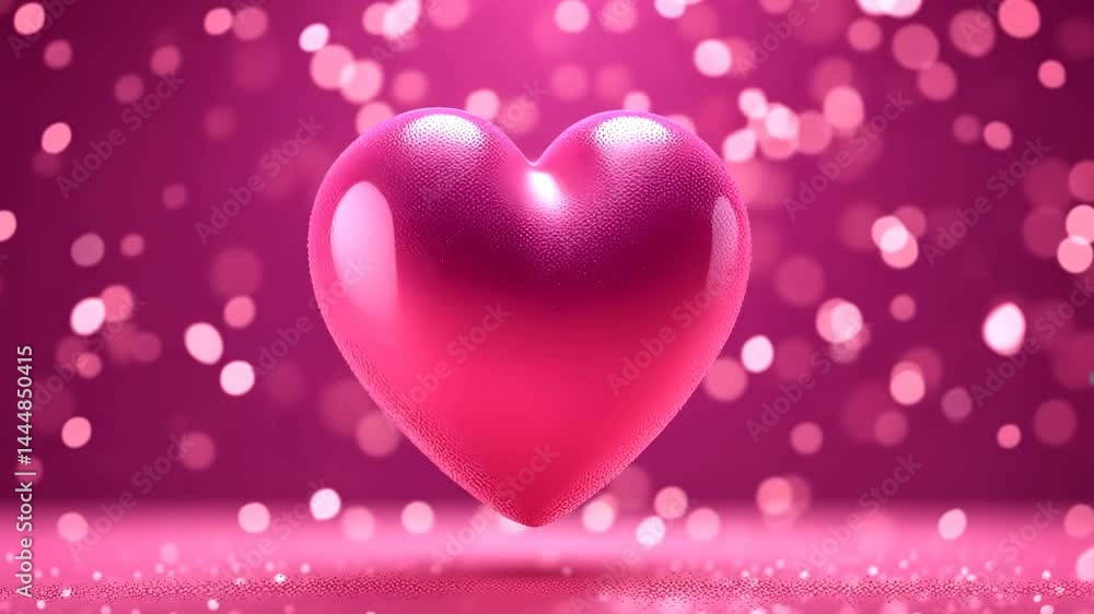 3d heart on pink bokeh background 3d heart on pink bokeh background
