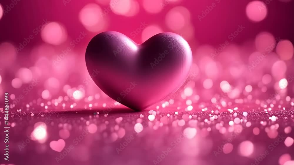 3d heart on pink bokeh background 3d heart on pink bokeh background