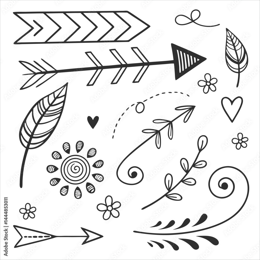 Obraz premium vector set of floral elements