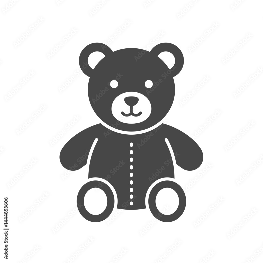 Cuddly Companion Silhouette: A simple silhouette of a classic teddy bear sits, representing the timeless comfort of childhood and the innocent world of play. Cuddly Companion Silhouette: A simple silhouette of a classic teddy bear sits, representing the timeless comfort of childhood and the innocent world of play.
