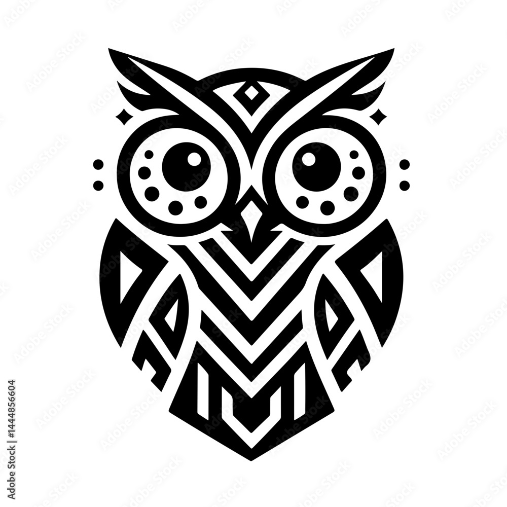Fototapeta premium owl as a simple logo minimalis vector illustration, isolated on background