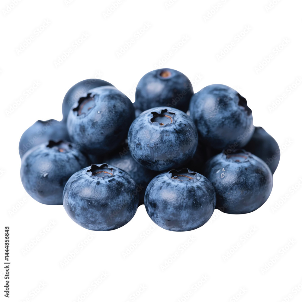 Blueberries group with smooth skin texture on transparent background Blueberries group with smooth skin texture on transparent background