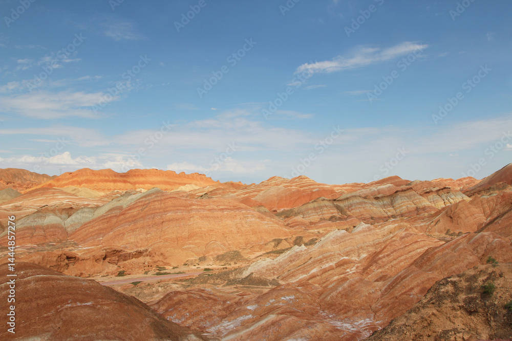 Fototapeta premium Scenery of Zhangye Danxia National Geopark (Rainbow Mountains) in Gansu, China