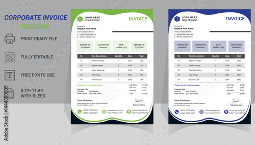 Premium Invoice Template for Effortless Business Transactions and Seamless Financial Operations. Sleek, Professional Design for Corporate Use. Thank You.
