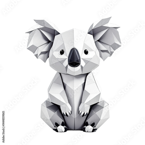 Obraz na płótnie Papercraft koala in geometric design on isolate background. w salonie