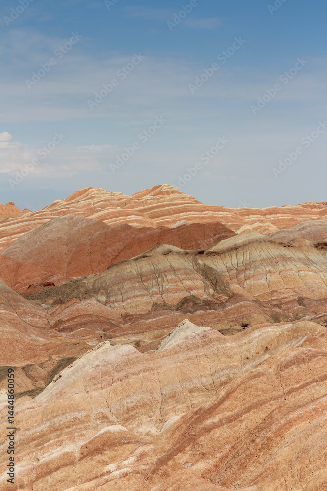 Fototapeta premium Scenery of Zhangye Danxia National Geopark (Rainbow Mountains) in Gansu, China
