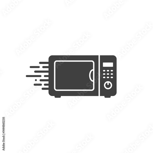 Quick Microwave Icon: An illustration of a modern microwave oven, showcasing its ability to quickly heat food, perfect for representing fast and efficient cooking.