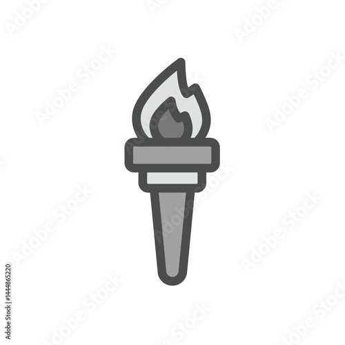Burning Torch Icon: A simple yet powerful icon depicting a burning torch, symbolizing enlightenment, passion, and leadership.