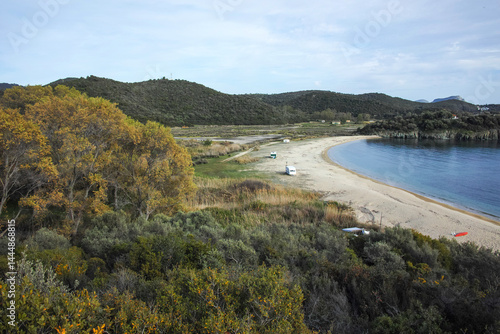 Obraz na płótnie Sithonia coastline near Azapiko North Beach, Chalkidiki, Greece w salonie
