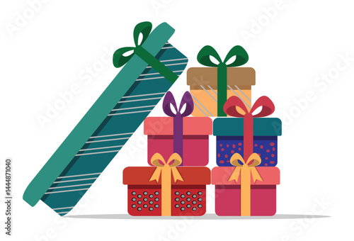 Colorful Gift Boxes with Ribbons – Holiday Celebration Vector Illustration