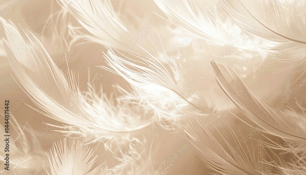 Abstract pattern of feathers and flight paths, soft natural tones Abstract pattern of feathers and flight paths, soft natural tones