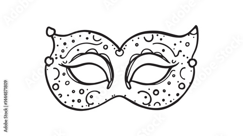 Carnival Mask Clipart line art detailed intricate artistic illustration style