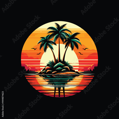 Tropical Beach at Sunset